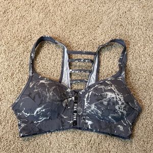 Zip front sports bra